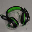 Pacrate Gaming Headset with Microphone for PC, PS4, PS5, Switch, Xbox Series X/S, Noise Cancelling Gaming Headphones with LED Lights for Kids Adults, Black Green