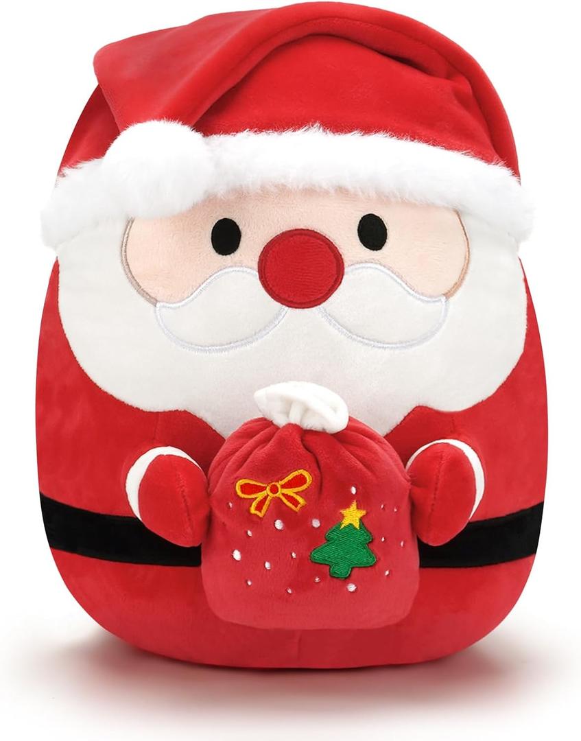 Christmas Santa Claus Stuffed Animal Plush Toy, Cute Stuffed Santa Claus Plushies Doll for Xmas Decorations, Christmas Plush stuffy Toy Pillow Gifts for Kids, Baby, Girls, Boys