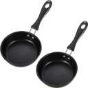 Tessco for you 2 Pieces One Egg Frying Pan, Mini Induction Frying Eggs Skillet, 4.7 Inch Round Mini Non Stick Fry Single Pan with Heat Resistant Handle Portable for Stove Gas Induction Hob