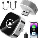 2 in 1 Wireless CarPlay & Android Auto Adapter: Mini Car Play Dongle - Plug & Play - Convert Factory Wired to Wireless - Fast Stable Connection, No Delay for iOS 10+ & Android 11+, 2017+ Cars (SI)