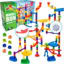 Marble Genius Marble Run Extreme Set, STEM Toys & Maze Construction Building - 300 Translucent Track Pieces & Glass Marbles for Family, Kids Toddlers Ages 4-8 - Fun Holiday Creative Gifts