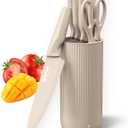Knife Set, Brewin Kitchen Knife Set, Knives Set for Kitchen, Universal Knife Block, Utility Knife Block Set, New Home Essentials, Apartment Essentials, Dishwasher Safe