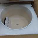 LE TAUCI 12 Inch Pots for Plants with Saucer | Ceramic Outdoor & Indoor Planter Pot for Plants | Drainage Hole, Mesh Pad & Plug | Unglazed Porous | Modern for Home, Office and Patio  Neutral Gray