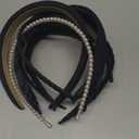 VELSCRUN Headbands for Women 7 Pcs Different Black Fashion Knotted Solid Head Bands Pearl Headband Non Slip Hair Band for Women's Girls Thin Thick Short Hair Face Wash Hair Accessories