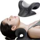 RESTCLOUD Comfortable Neck Stretcher for Neck Pain Relief, Neck and Shoulder Relaxer Cervical Traction Device for TMJ Pain Relief and Muscle Relax, Cervical Spine Alignment Chiropractic Pillow