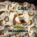 Hedgehog Blanket Soft Comfy Flannel Hedgehogs Throw Blankets Bedding Decor Hedgehog Lovers Gifts for Women Girls Kids Adults 50"X40"