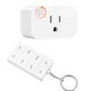 DEWNEWILS Remote Control Outlet with Timer, Indoor Remote Timer Outlet, 100FT Wireless Control Range, 15A/1875W, Remote Outlet Switch Countdown
