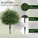 Waipfaru Artificial Plants Outdoor, 23'' Artificial Cedar Topiary with Ground Spike, UV-Resistant Fake Plants Fake Bushes for Outdoor Indoor Garden Front Porch Decor (4Pcs)