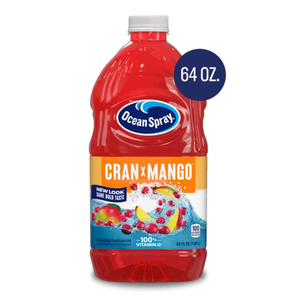 Ocean Spray® Cran-Mango™ Cranberry Mango Juice Drink, 64 Fl Oz Bottle (Pack of 8) Best By 07/06/2026