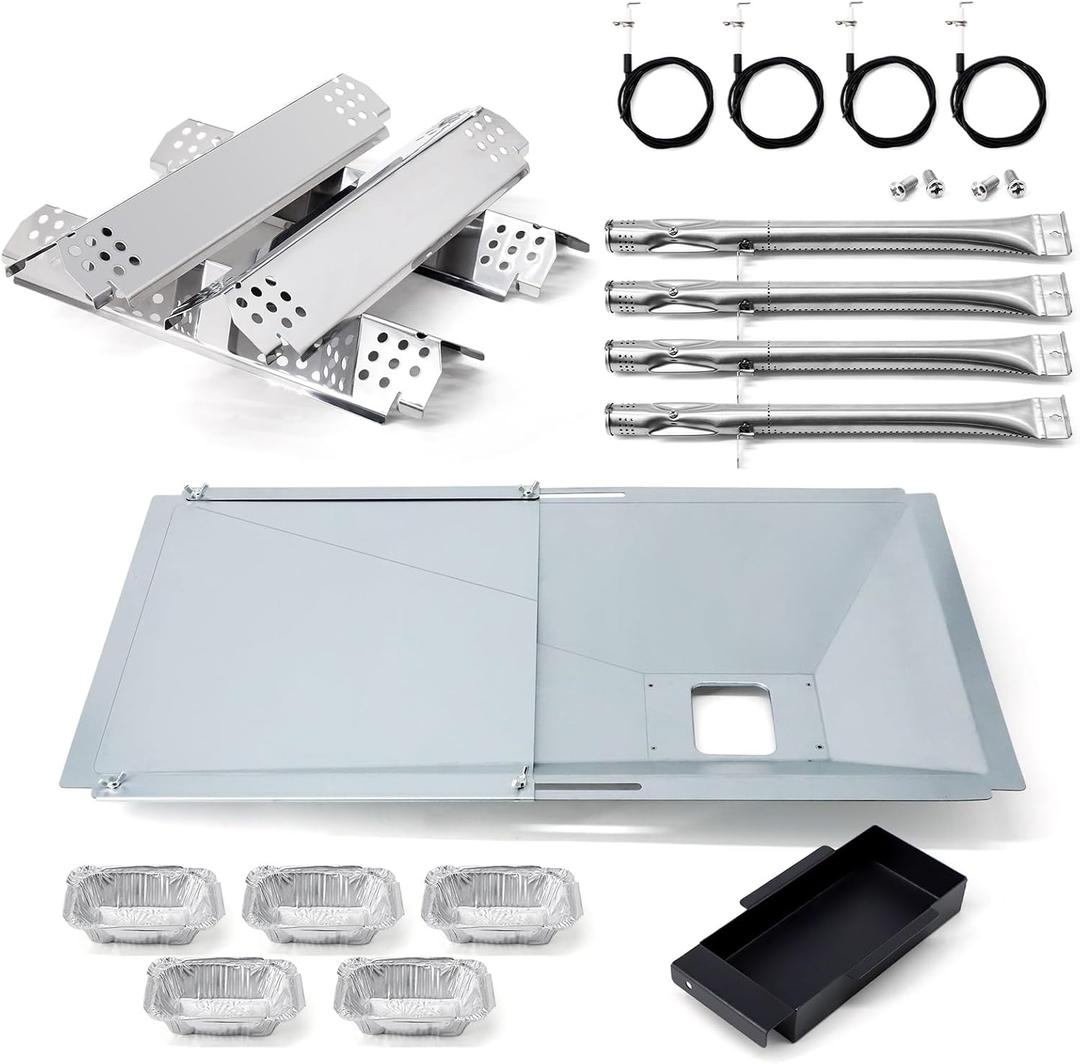 Replacement Parts for Nexgrill 720-0830X, Drip Pan Grease Tray Grill Burners Igniters Flame Tamers Kit Replacement for Nexgrill 4 Burner 720-0830X Gas Grill