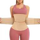 AOSBOEI Waist Trainer for Women Workout Waist Cincher Trimmer Underbust Corset Tummy Control Hourglass Body Shapewear (Beige)