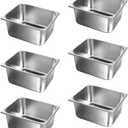 WantJoin Steam Table Hotel Pans 1/2 Half Size 4 Inch Deep Pack of 6, Stainless Steel Metal Tray Sets Food Storage Container for Restaurant Chafing Dishes Commercial Buffet Warmer Catering Supplies