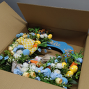 24" Large Easter Wreath for Front Door with Cute Rabbit Carrot Eggs Flowers Bow Sign, Farmhouse Spring Easter Decoration for Home Porch Wall Mantel Window Outdoor Indoor Decor