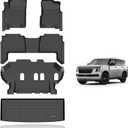 KELCSEECS Floor Mats & Cargo Liner Custom for 2019-2024 Nissan Armada/Infiniti QX80 8 SeatsBench Seat Waterproof All Weather Mats Guard Automotive Liners Full Set Accessories Black