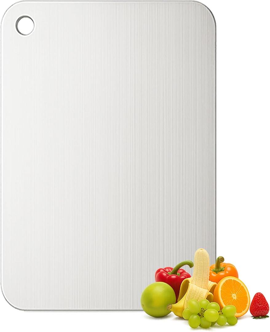 Titanium Cutting Board, 100% Pure Titanium Chopping Board for Kitchen, Hygiene & Durability Double Sided Cutting Board, Non-toxic Chopping Board, Dishwasher Safe (11.8 x 7.9)