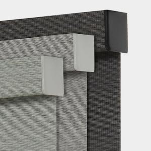 Persilux 100% Blackout Roller Shades Blinds for Windows (72" H x 30" W, Grey) Striped Jacquard Thermal Insulated Fabric UV Protection Privacy Window Shades for Bedroom, Easy to Install