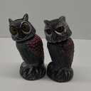 Hedoc 2 Pack Fake Owl Decoys to Scare Birds Away, Rotating Head Bird Deterrents, Nature Enemy Scarecrow Plastic Statues, Pest Repellent for Gardens and Patios (10+11 Inch)