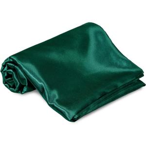 Green Satin Flat Sheet - Queen Size Luxury