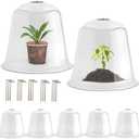 13 Inch Humidity Domes Garden Cloches for Plant Protection, Protectors from Animals, Garden Clear Plant Cover with Ventilation Holes 5 Pack