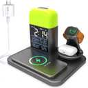 3 in 1 Wireless Charging Station,Wireless Charger Compatible with iPhone 16/15/14/13/Pro/Max/XS/Plus.for Apple Watch,Charging Dock for AirPods with Digital Alarm Clock and Night Light (Y21) (Y21)