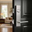 Front Door Handle and Deadbolt Set, Brushed Nickel Entry Door Lock Set with Deadbolt, Heavy-Duty Zinc Alloy Exterior Door Lock Set