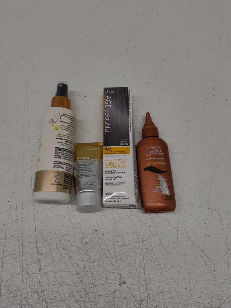 Beautiful Collection Semi-Permanent Hair Color, 3oz (B18D Darkest Brown, 2pack), AGEbeautiful 9AA DOUBLE ASH BLONDE 2 Oz,  K-PAK Reconstructor treatment for damaged hair 1.7 Oz, INECTO Naturals Coconut 16 oz