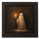 Cute Small Ghost Holding Candle Victorian Panting Printable, Dark Academia Room Decor Instant Download, Spooky Halloween Ghost Digital Art
