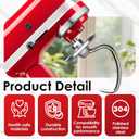 3-Piece Stainless Steel Mixer Attachment Kit for KitchenAid 4.5/5 QT Tilt-Head Mixers, K45WW Wire Whip, K45DH Dough Hook & K45B Coated Flat Beater, Baking Essentials Set, Dishwasher Safe