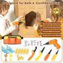 Kids Cardboard Construction Tool Set with Electric Drill & Tool Belt -258PCS, STEM Building Kit for Creative Craft Projects, Educational DIY Engineering Toy for Boys & Girls