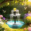 DDcafor Solar Water Fountain Pumps Hanging Bird Bath Fountain Solar Powered Cascading Bird Bath Water Fountain 3 Tier Bird Bath Solar Pump for Fountain