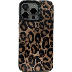 Case for iPhone 12/iPhone 12 Pro,Luxury Trendy Brown Leopard Print Cool Girly Design Matte Animal Pattern Slim Soft Anti-Scratch Protective Cover for iPhone 12/12 Pro Case Cheetah