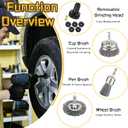Wheel Hub Cleaning Tool, Brake Rotor Resurfacing Kit - 5 Pads & Coarse Carbon Steel Crimping Wire Wheel Brush, Rust Removal Tool for Car Repair