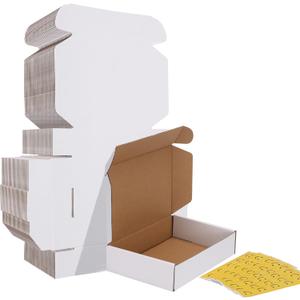 HORLIMER 40 Pack 9x6x2 Shipping Boxes, White Corrugated Cardboard Box for Mailing, Packaging, Small Business