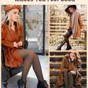 2 x Fleece Lined Sheer Tights Women, Black Skin Translucent Leggings Thermal Pantyhose Warm Stockings Tall (Medium)