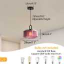 Mid Century Hanging Light Purple Glass Ceiling Pendant Lights Kitchen Island Vintage Pendant Lighting Striped Glass Globe Shade Modern Dining Room Pendant Light fixtures Black Finish