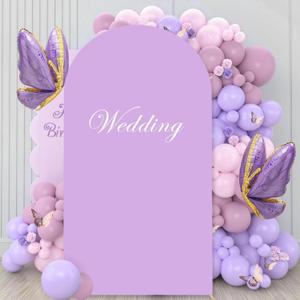 7.2ft Lavender Arch Cover - Purple Wedding Arch Backdrop Stand Cover for Baby Shower, Happy Birthday, Prom Decorations (4x7.2FT)