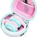 RAIACE Hard Travel Storage Case Compatible with iClever BTH12 / BTH26 / IMYB/JoySpark-T5 / Candy Bila BH03 Headphones, Protective Carrying Bag (case only) - Pink