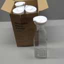 Plastic 4 Pack Large 50 Oz Water Carafe with Flip Top Lid, Square Base Juice Containers, Clear Plastic Pitcher - for Water, Iced Tea, Juice, Lemonade, Milk, Cold Brew and Mimosa Bar - HAND WASH ONLY