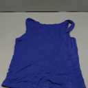 TiulZial Women's Sleeveless Square Neck Strappy Tank Cute Double Layer Workout Summer Casual Basic Crop Tops (Blue, M)