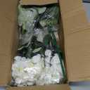 8 Bundles Artificial Flowers for Outdoors, Realistic Geraniums Fake Flowers for Decorations, UV Resistant Silk Faux Flowers Plants for Outside Garden Porch Planter Yard Patio Home Decor(White)