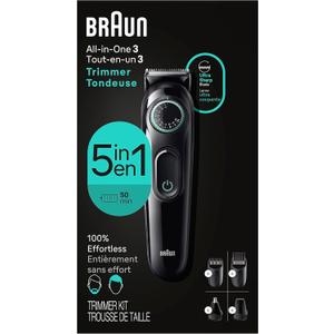 Braun All-In-One Style Kit Series 3 3450, 5-in-1 Trimmer for Men with Beard Trimmer, Ear & Nose Trimmer, Hair Clippers & More, Ultra-Sharp Blade, 40 Length Settings and Washable