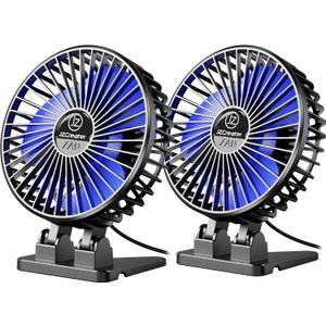 JZCreater USB Desk Fan, Mini Fan Portable, 3 Speeds Desktop Table Cooling Fans, Plug in Power, Rotation Strong Wind, Quiet Personal Small Fan for Home Desktop Office Travel Bedroom, Black (2Pack)