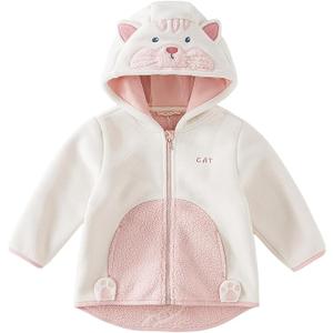 DAVE&BELLA Toddler Fleece Jacket, Baby Boys Girls Animal-shaped Hooded Zipper Long Sleeve Warm Spring Autumn Outerwear Coat 2-3T
