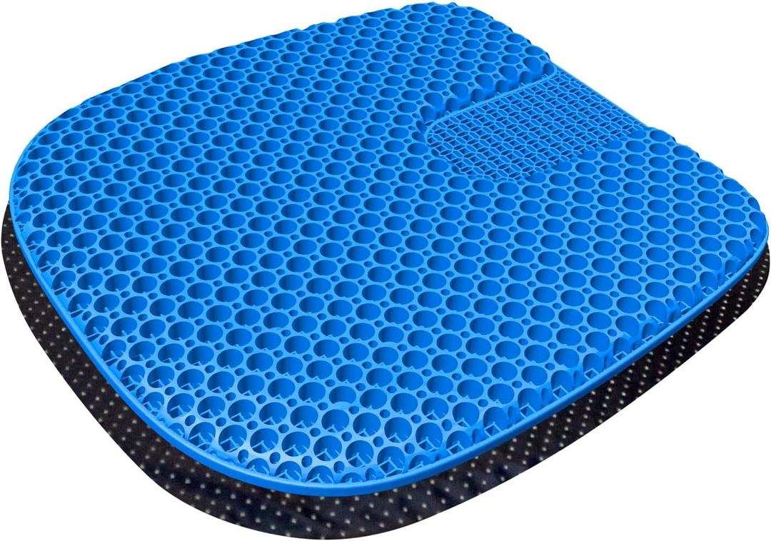 Large Gel Seat Cushion for Long Sitting(18"x16.9") with Non-Slip Cover,(Super Large & Thick),Soft & Breathable,Gel Chair Cushion for Wheelchair,Car,Desk,Home,Hip Pain,Office Chair