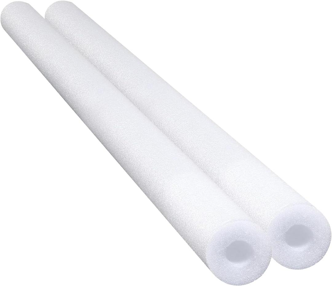 Floating Pool Noodles Foam Tube 2-Pack, Thick Hollow Noodles for Floating in The Swimming Pool, 52" Inches Long (White)