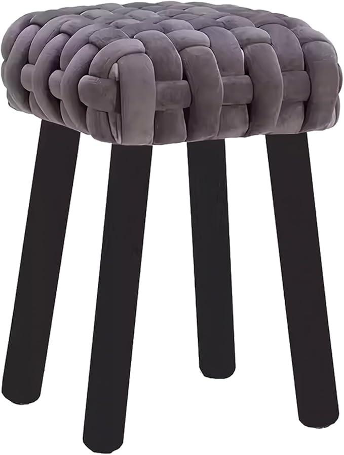 Vanity Chair for Makeup Room, Foot Stools Ottoman, Chairs Living Room, Makeup Vanity Chair, Vanity Stool Chair for Bedrooms Living Room Balcony(Dark Grey)