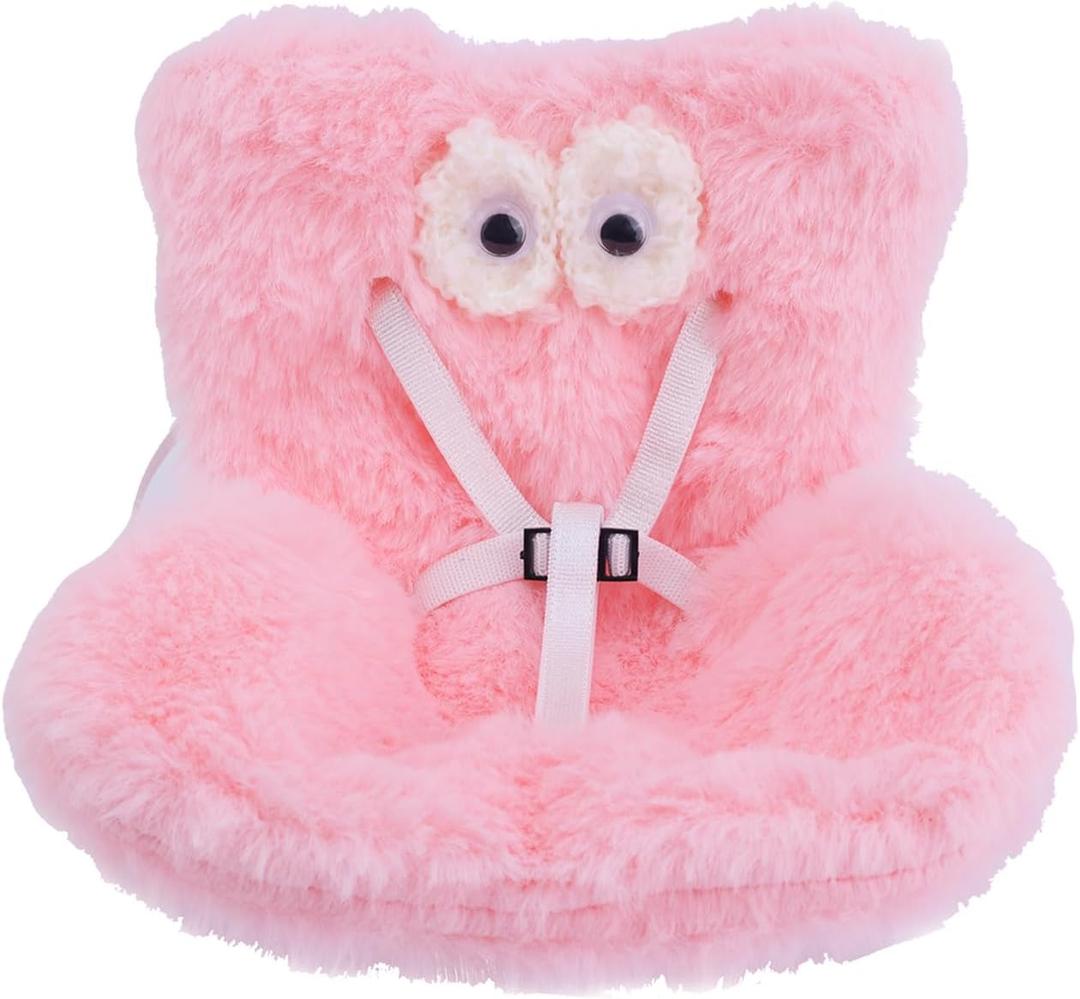 BOXOB Car Seat for Dolls, Cute Safety Have a Seat with Soft Furry Cushion Pink Sofa Car Air Vents Clip Desktop Decor Chair to Display Doll Toy Ornaments Decorations Accessories