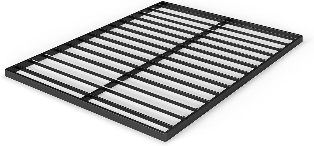 ZINUS Queen Quick Lock Bunkie Board, Box Spring & Bed Slat Replacement, Metal Frame with Steel Slats, Easy Assembly (Black)