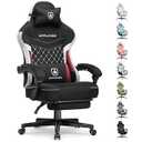 GTPLAYER Gaming Chair, Fabric Computer Office Chair with Pocket Spring Cushion, Ergonomic Office and Gaming, Video Gaming Chair with Linkage Armrests, High Back Desk Chair with Adjustable Recliner