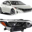 RH Halogen Headlight Fit for 2024 2025 Nissan Sentra S/SV Headlamp Assembly Right Passenger Side W/o Bulbs NI2503302 26010-6LY0A 260106LY0A